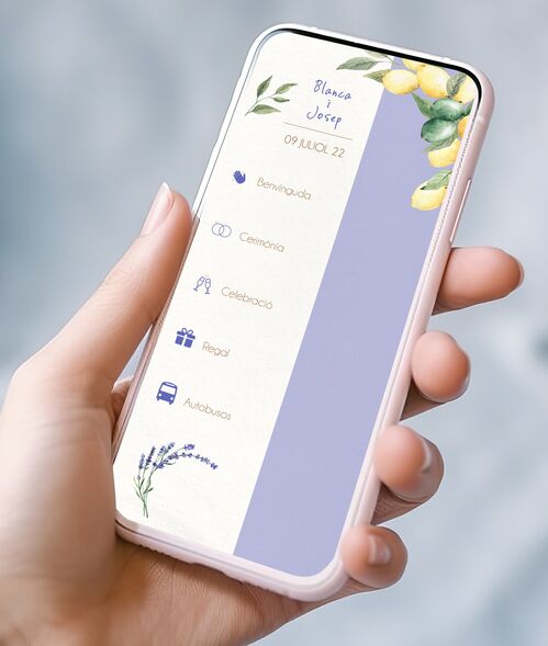 Invitación Interactiva "Limón y lavanda"