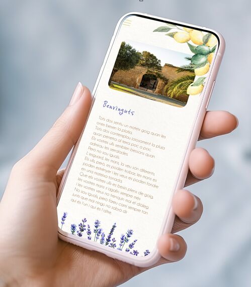 Invitación Interactiva "Limón y lavanda"