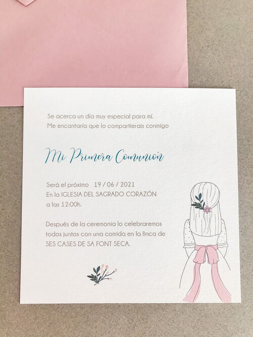 INVITACIÓN DE COMUNIÓN "ELLA"