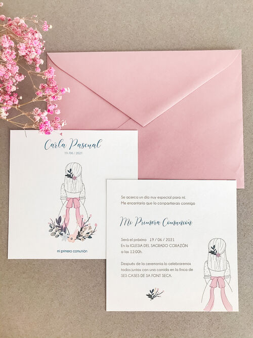 INVITACIÓN DE COMUNIÓN "ELLA"