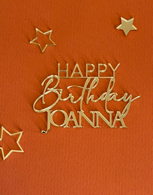 TOPPER FRONTAL "Happy Birthday + nombre"